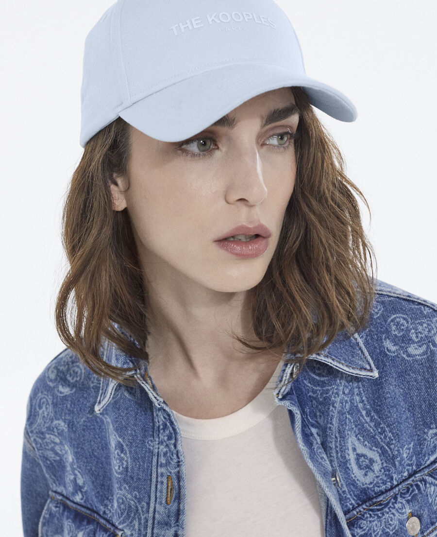 blue cap with logo