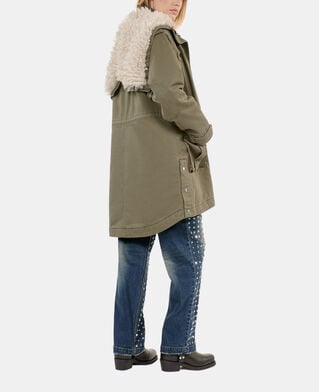 The Kooples FEMME OLIVE NIGHT parka à capuche kaki