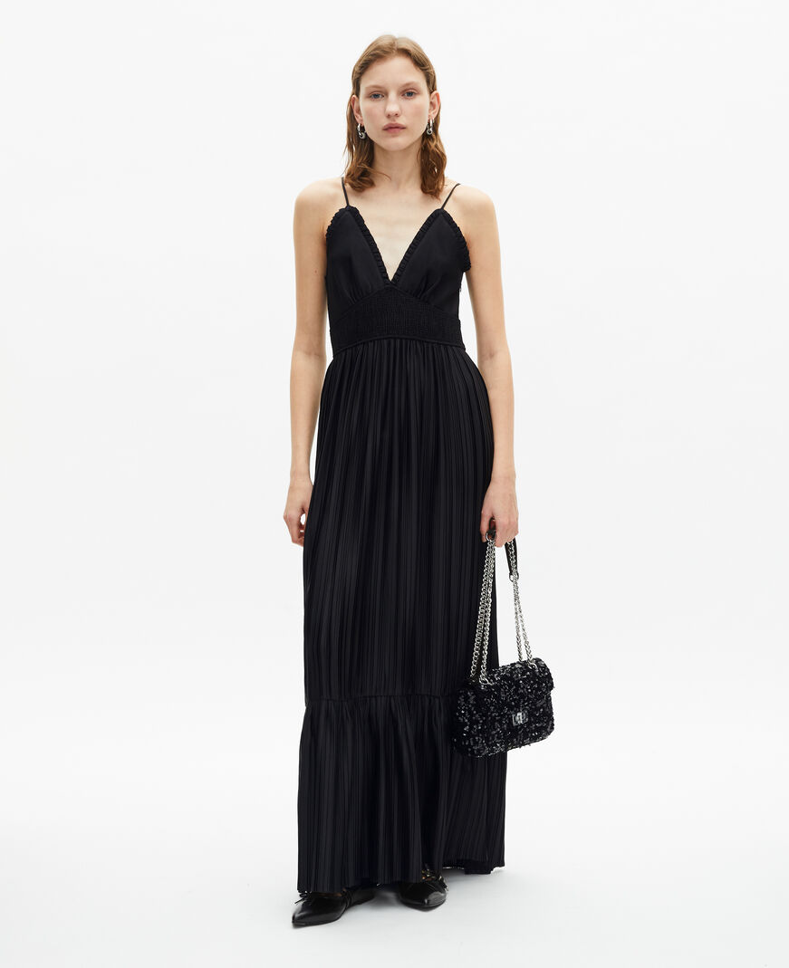 The Kooples DAMEN BLACK langes schwarzes kleid