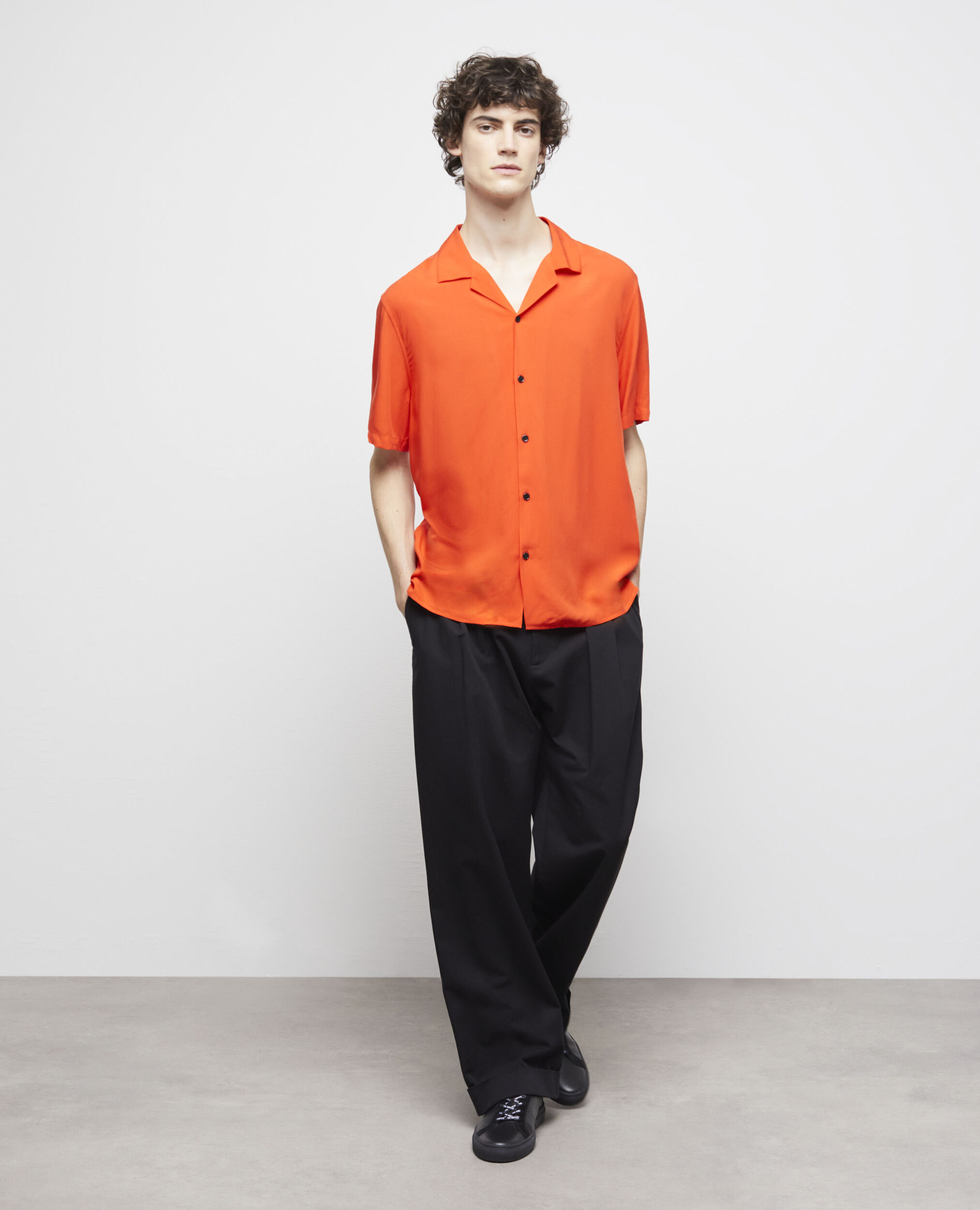 Casual orange shirt, ORANGE, hi-res image number null