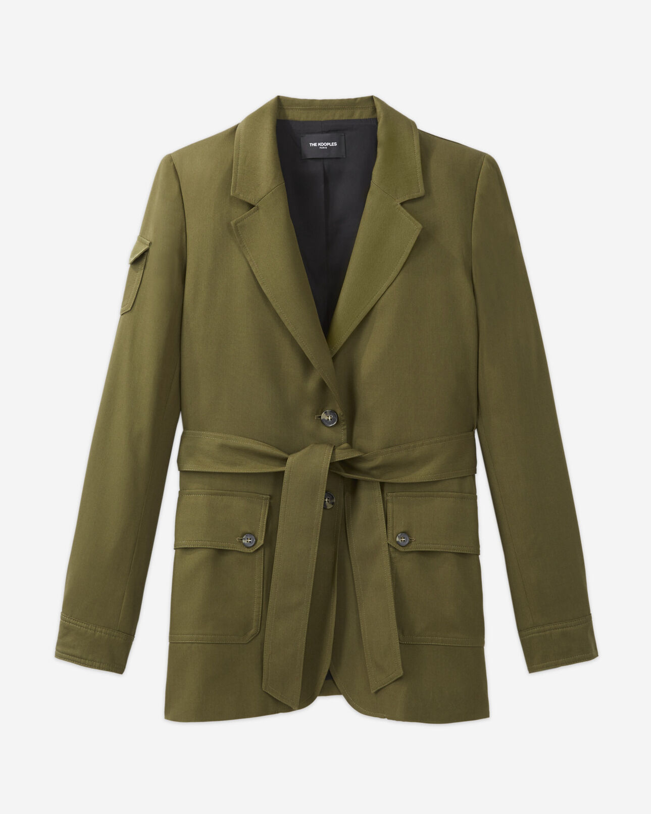 The Kooples FEMME KAKI veste kaki fluide tencel à poches