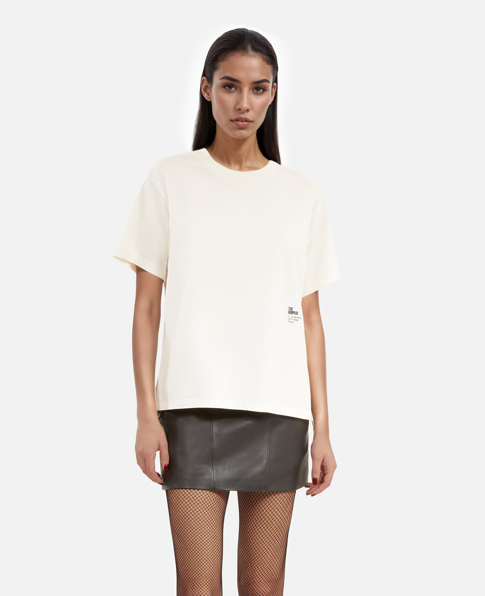 The Kooples MUJER ECRU camiseta serigrafía blanco crudo