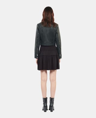 The Kooples DAMEN BLACK kurzer, schwarzer rock mit schleifen