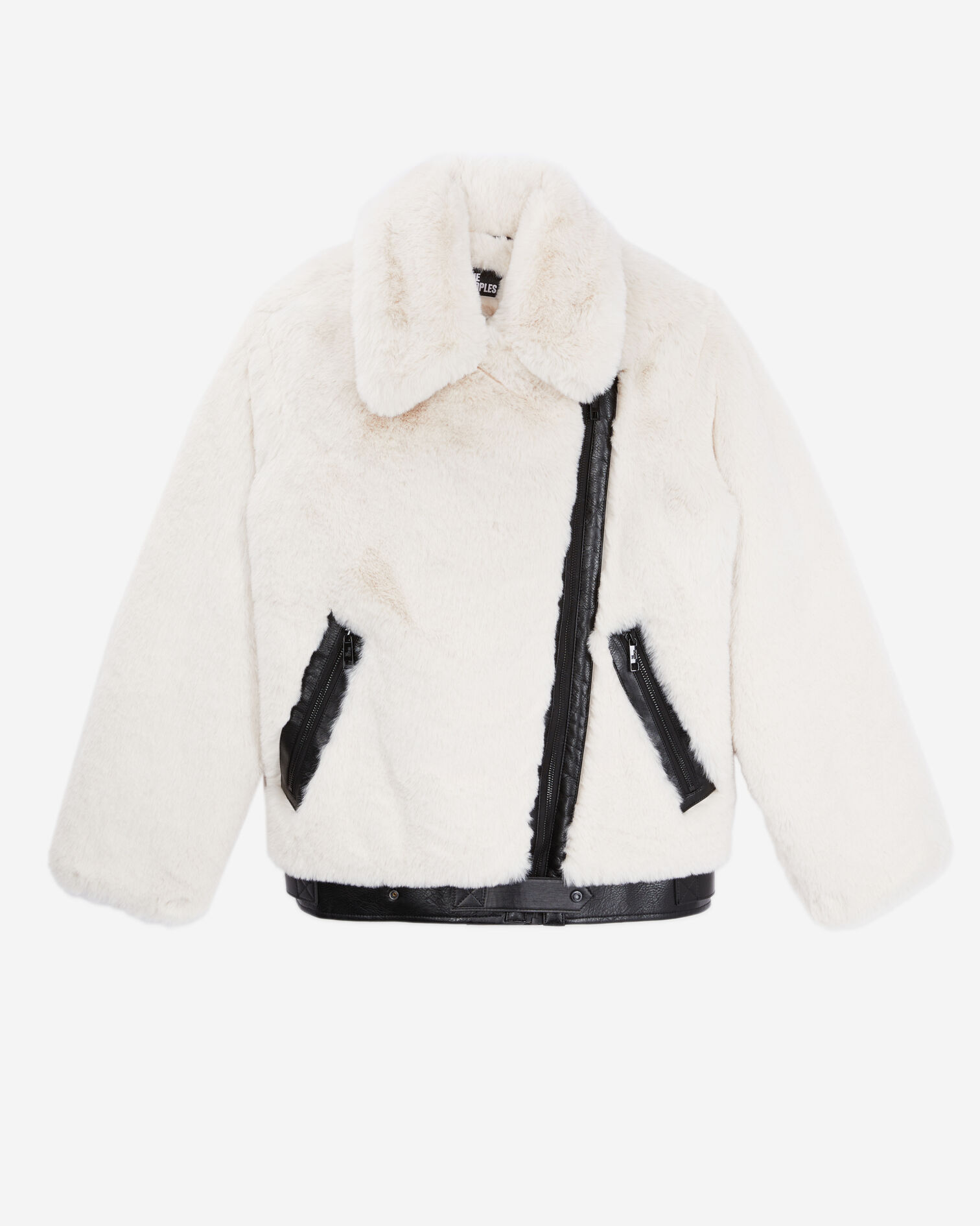 Ecrufarbene Bomberjacke aus Kunstpelz, ECRU, hi-res image number null