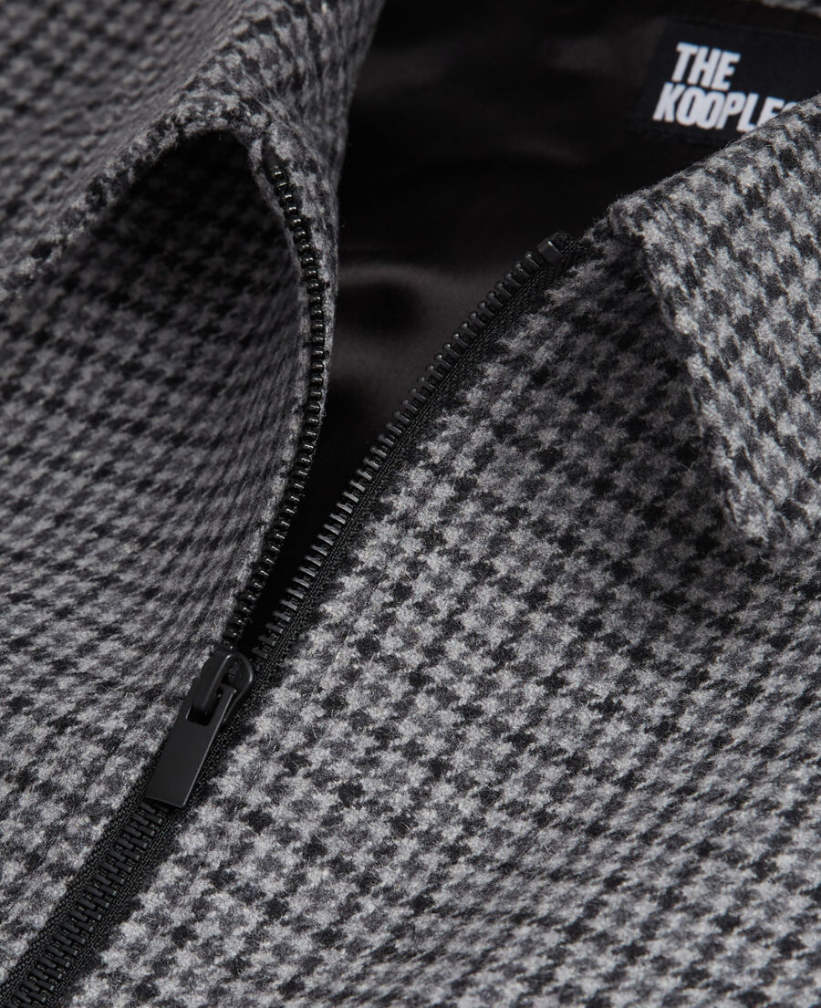 check wool jacket with pockets