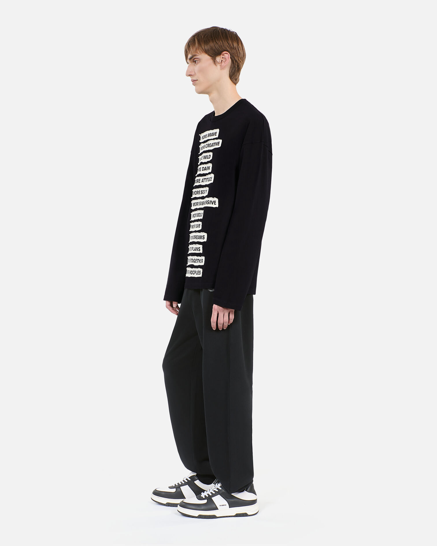 Black long-sleeved t-shirt, BLACK WASHED, hi-res image number null