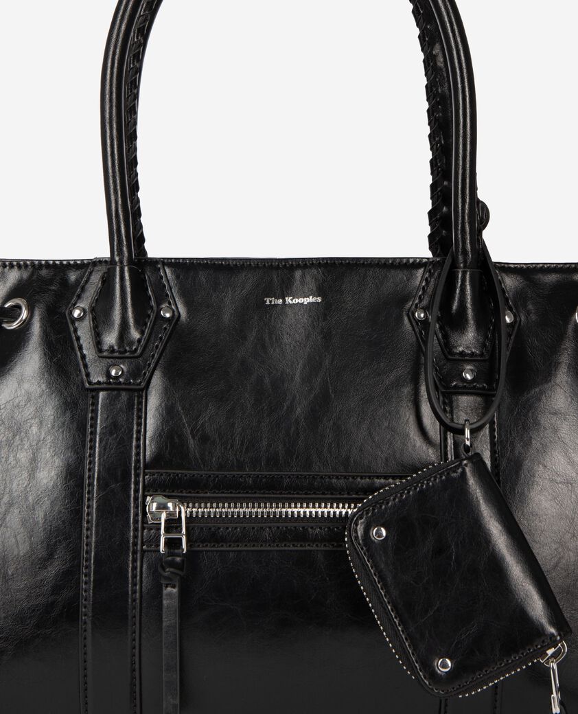 The Kooples F BLACK black recycled leather tote bag