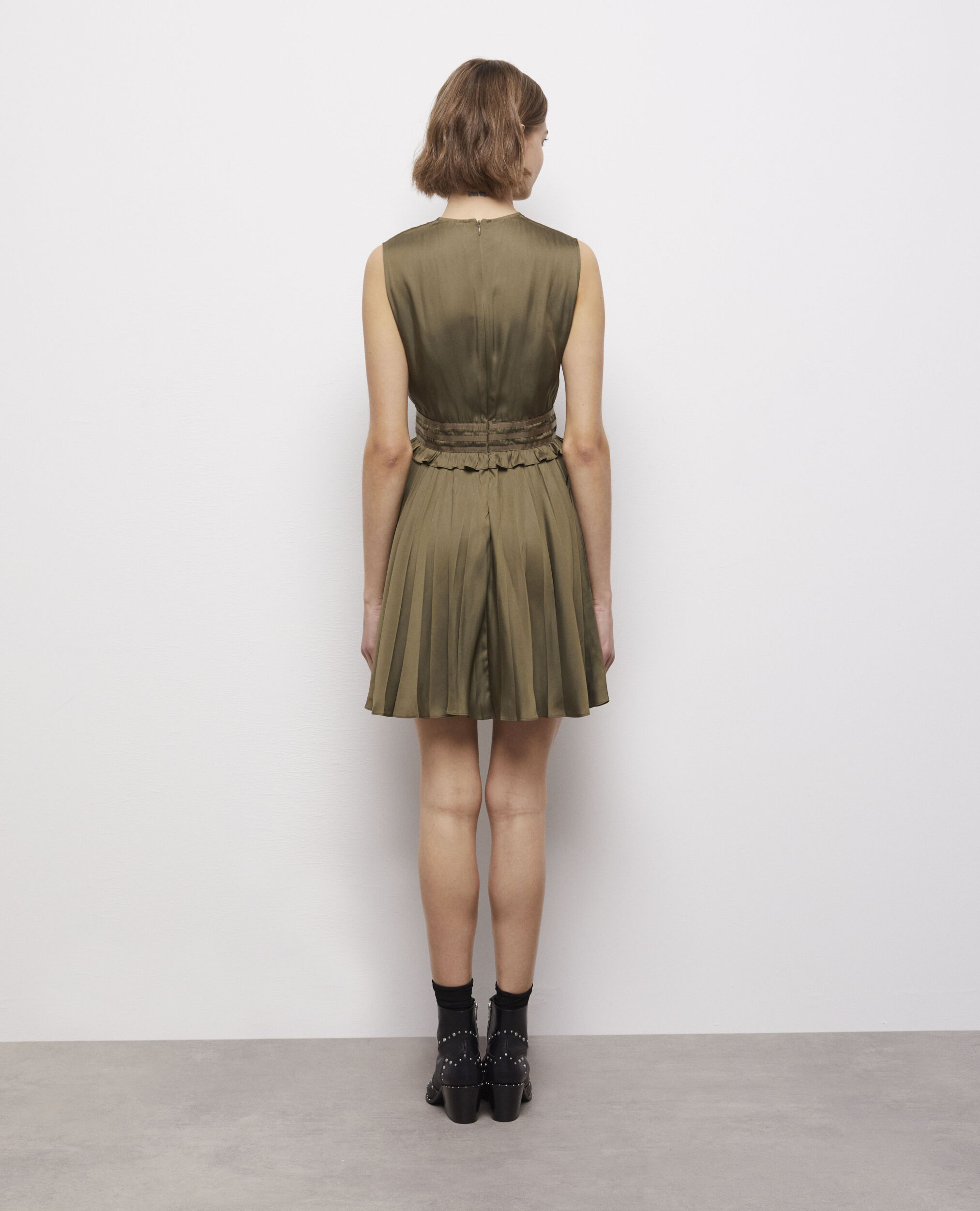 Short khaki dress, OLIVE NIGHT, hi-res image number null