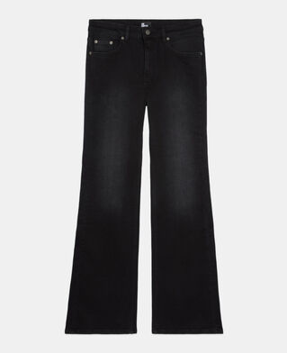 The Kooples DAMEN BLACK WASHED schwarze jeans mit ausgestelltem bein