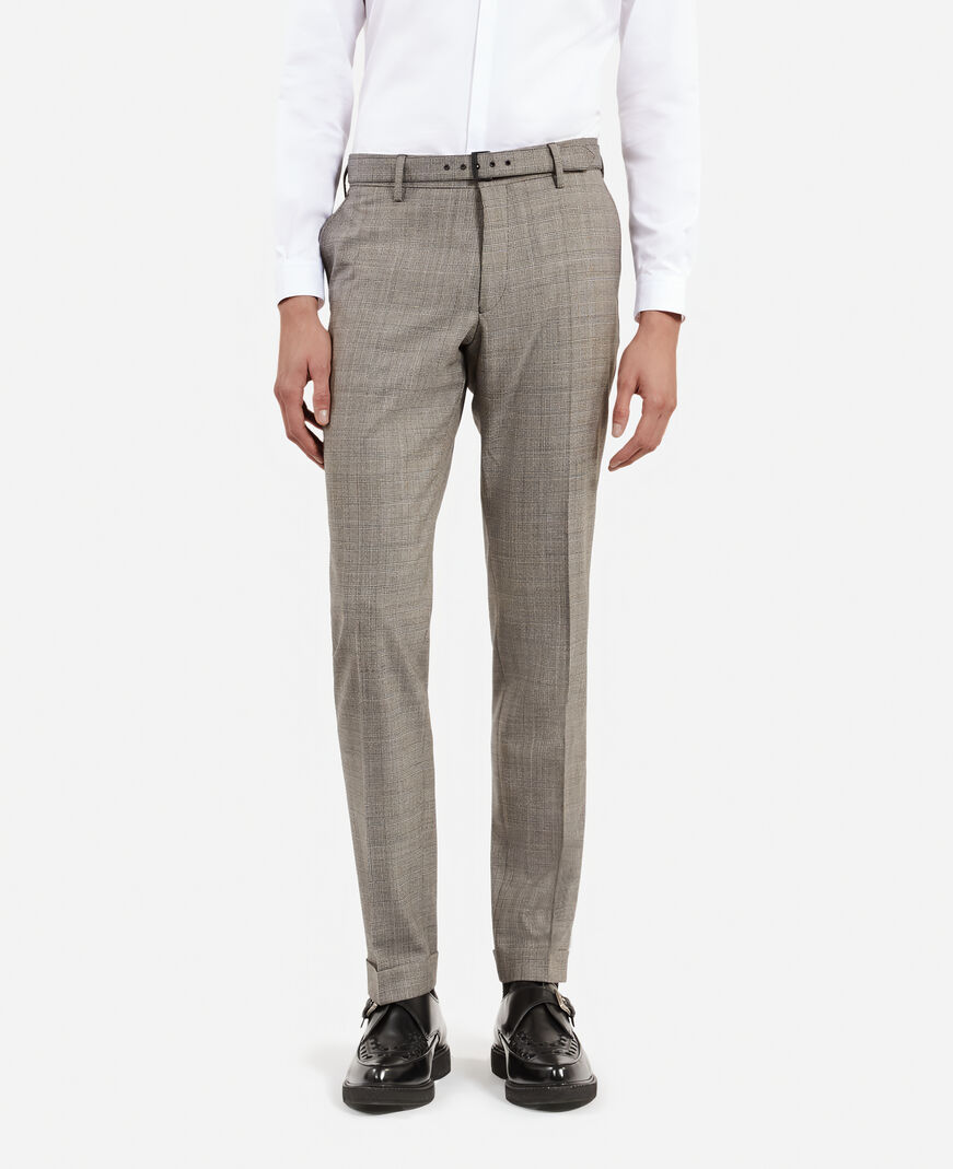 The Kooples HERREN BEIGE MELANGE anzughose aus wolle prince of wales beige