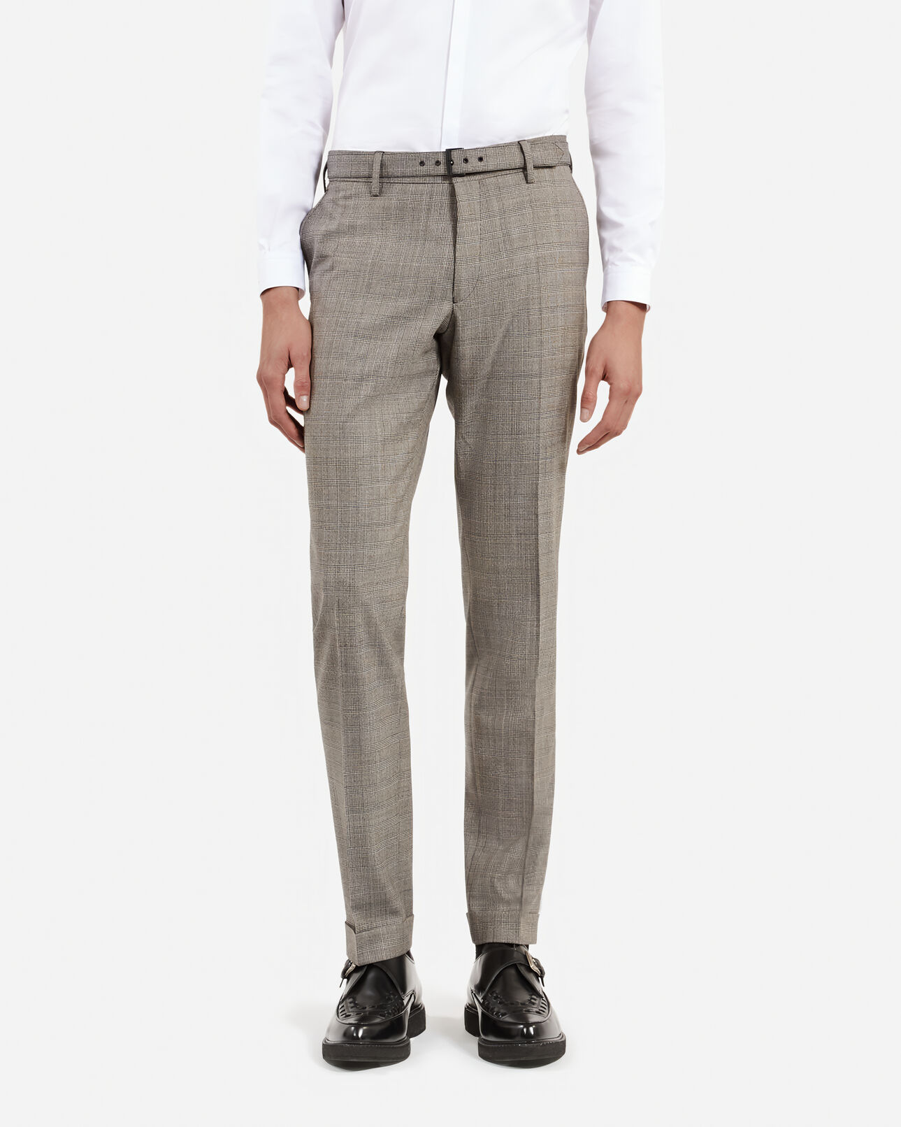 The Kooples MEN BEIGE MELANGE prince of wales beige wool suit pants