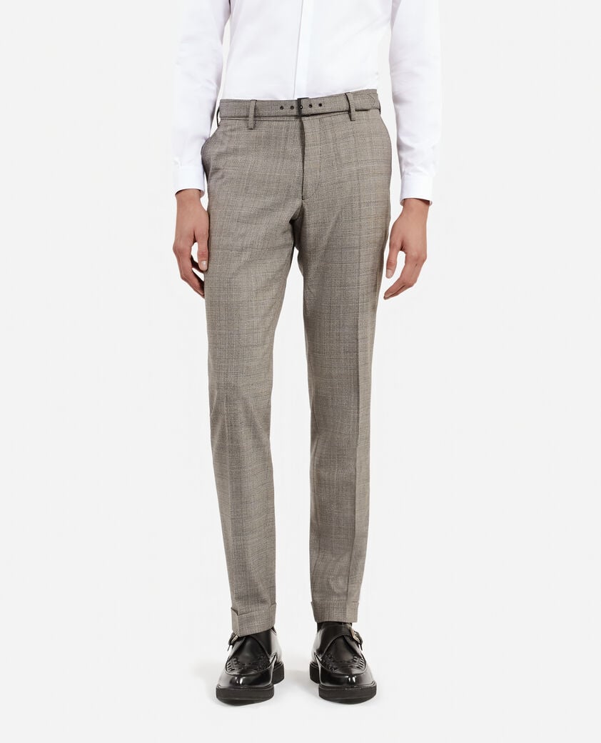 The Kooples HERREN BEIGE MELANGE anzughose aus wolle prince of wales beige