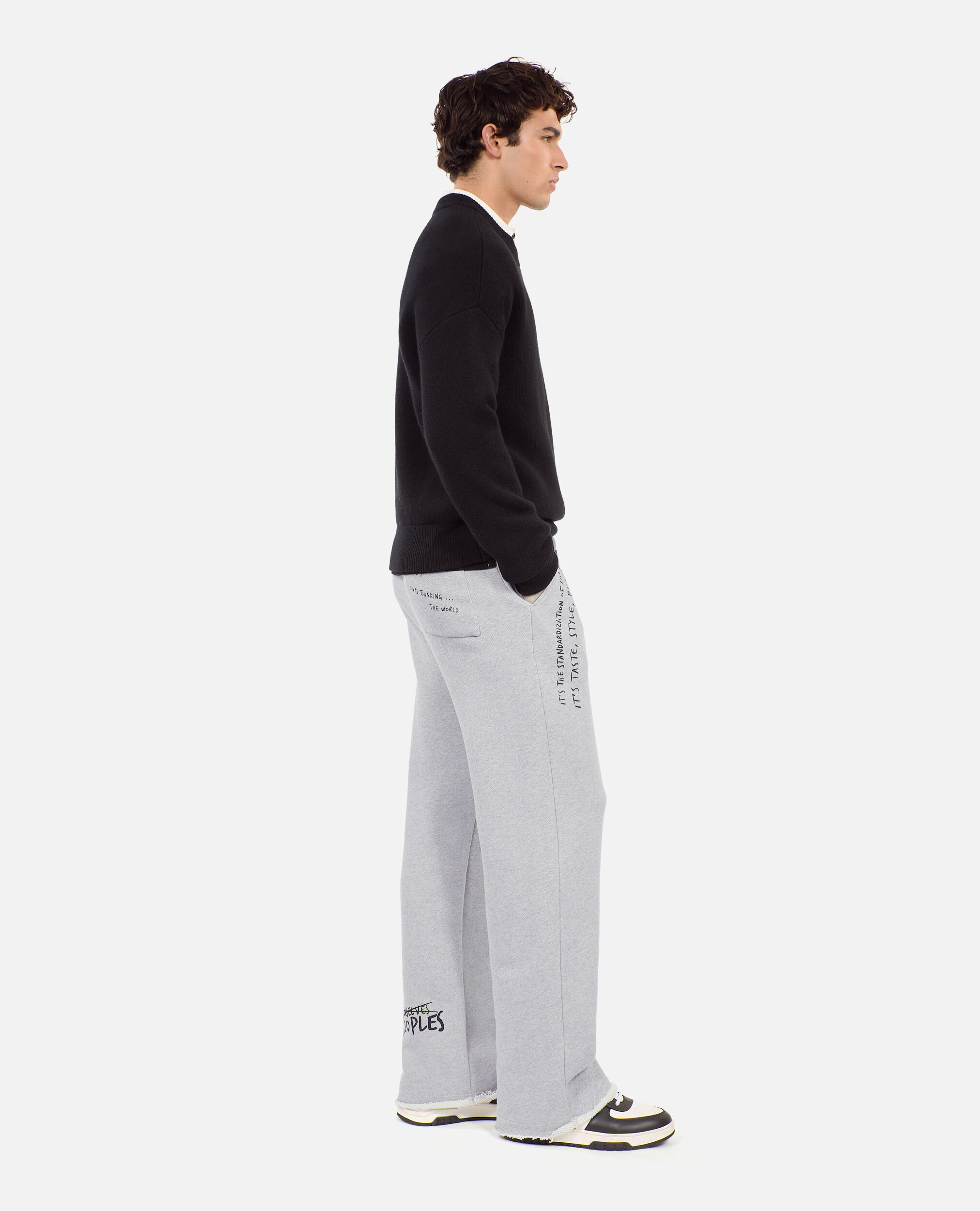 Bas de jogging avec sérigraphie gris, STONE GREY, hi-res image number null