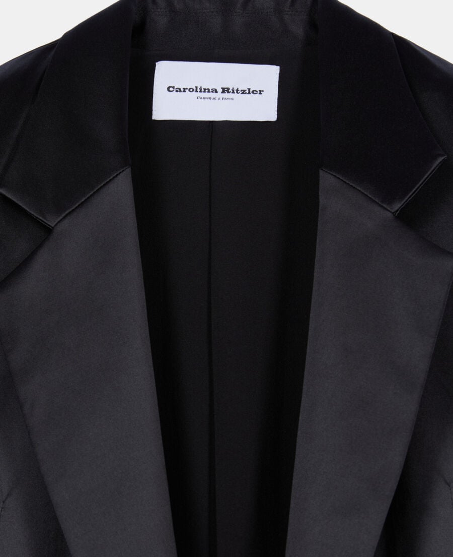 The Kooples WOMEN BLACK the kooples x carolina ritzler black satin coat