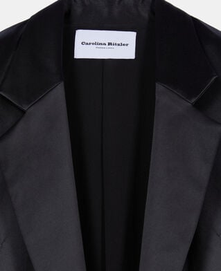 The Kooples WOMEN BLACK the kooples x carolina ritzler black satin coat