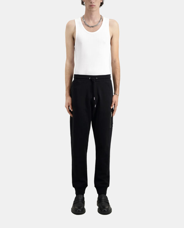 black tracksuit trousers