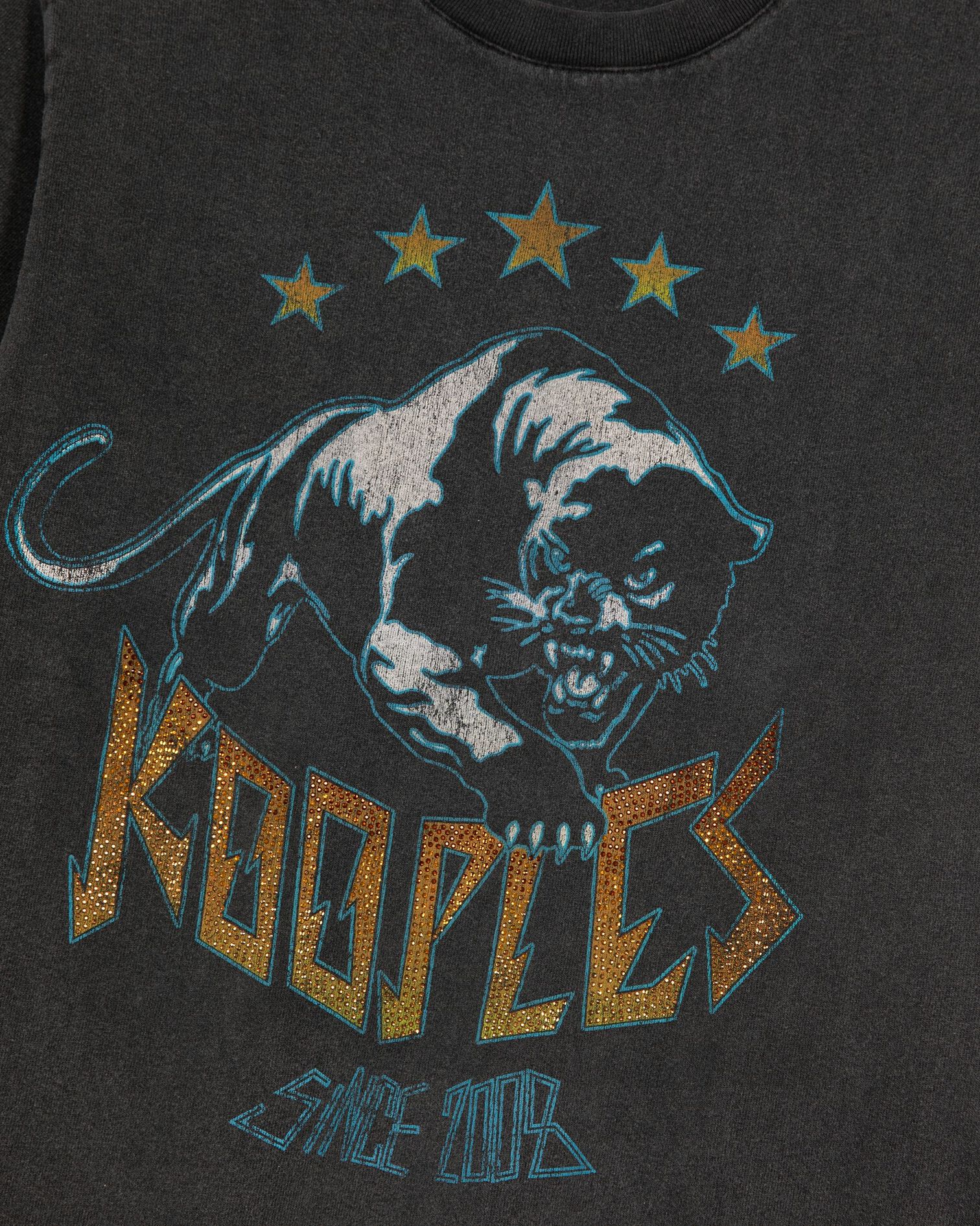 Black washed-out silkscreen T-shirt, BLACK WASHED, hi-res image number null