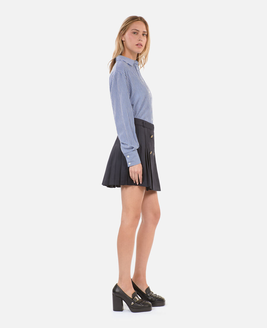 The Kooples F DARK NAVY short navy blue pleated skirt