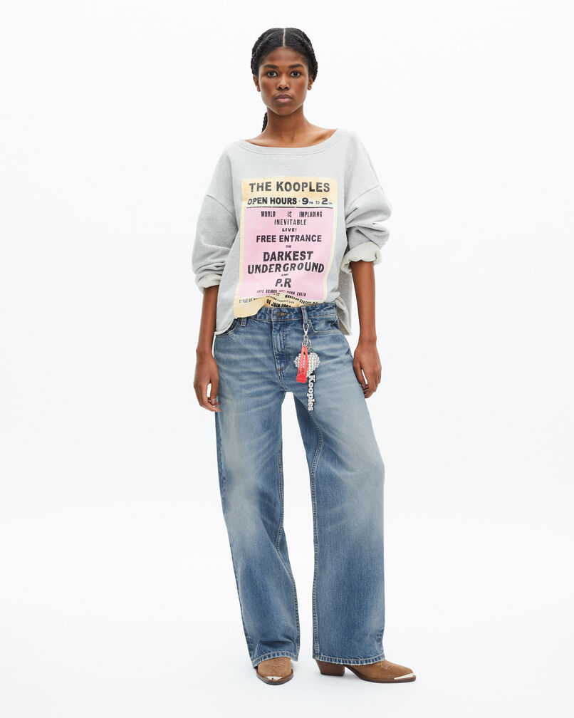 The Kooples FEMME GREY MELANGE sweatshirt sérigraphie gris