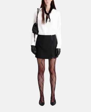 The Kooples FEMME BLACK jupe courte noire en crêpe avec zip