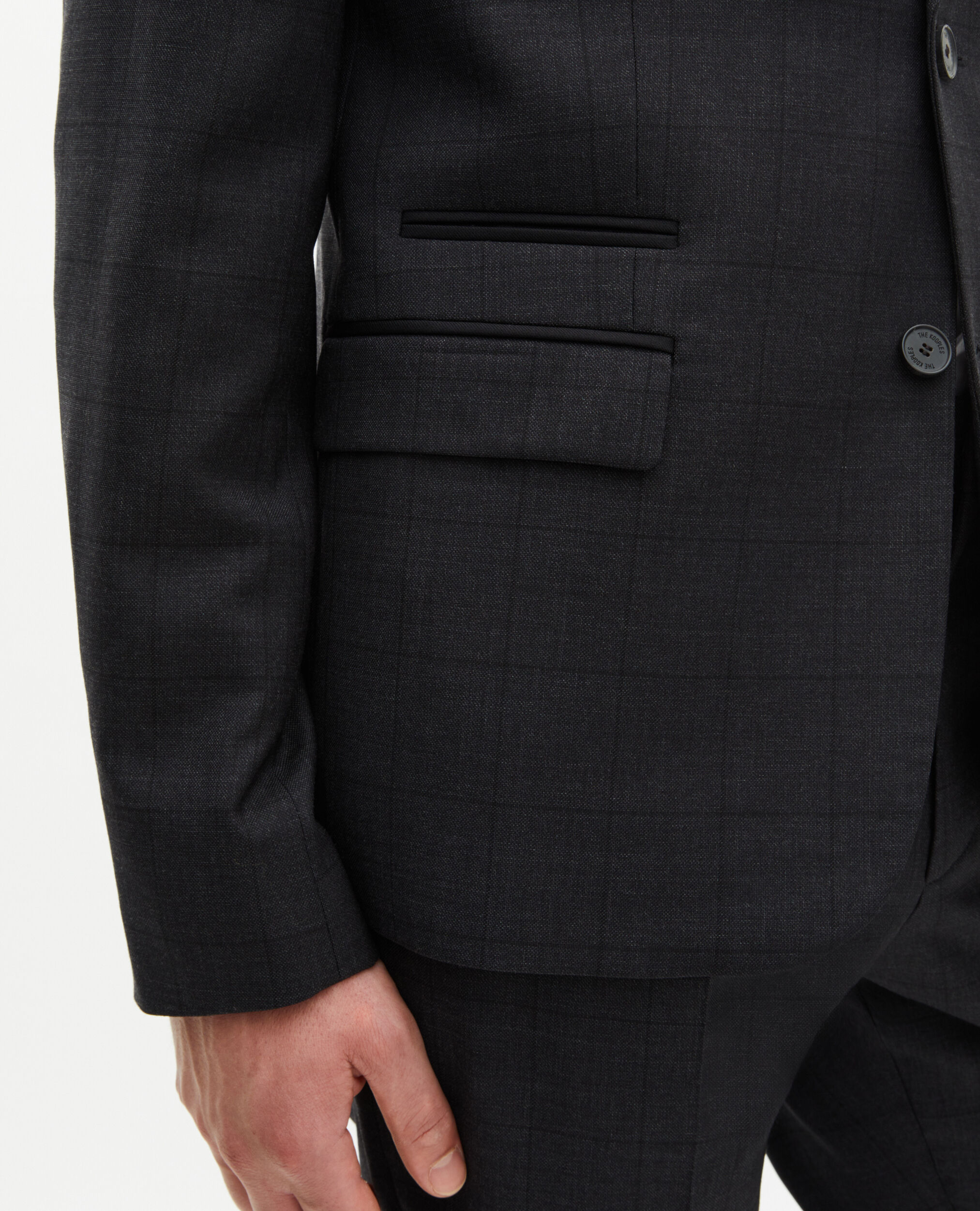 Black check suit jacket, BLACK, hi-res image number null