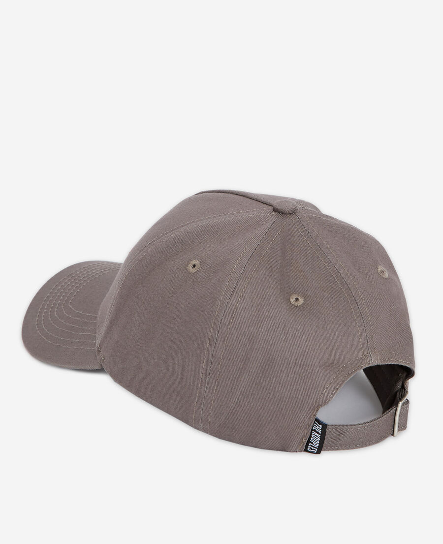 gray cotton cap with pink what is logo