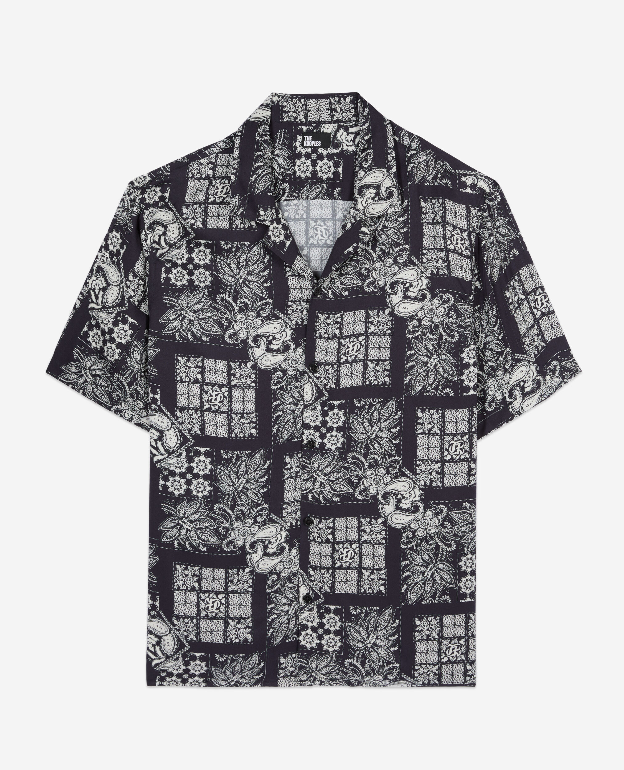 Printed short-sleeved shirt, NAVY / WHITE, hi-res image number null