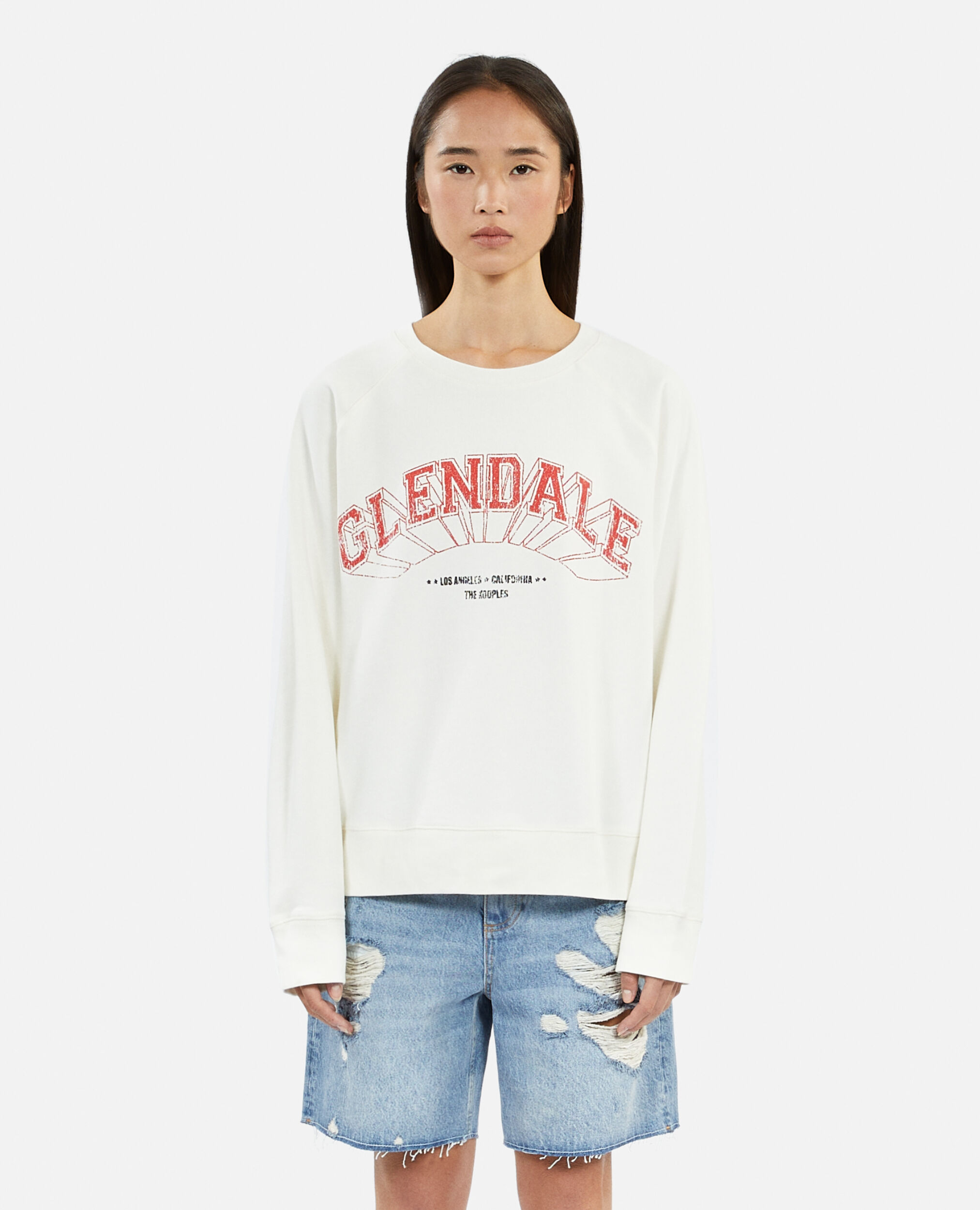Ecrufarbenes Sweatshirt mit Glendale-Siebdruck, ECRU, hi-res image number null