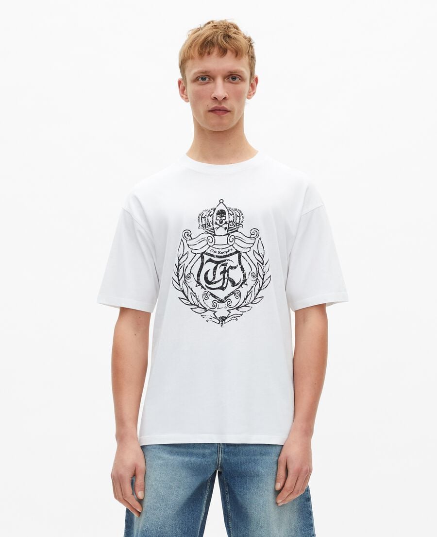 The Kooples HERREN WHITE t-shirt mit siebdruck weiß
