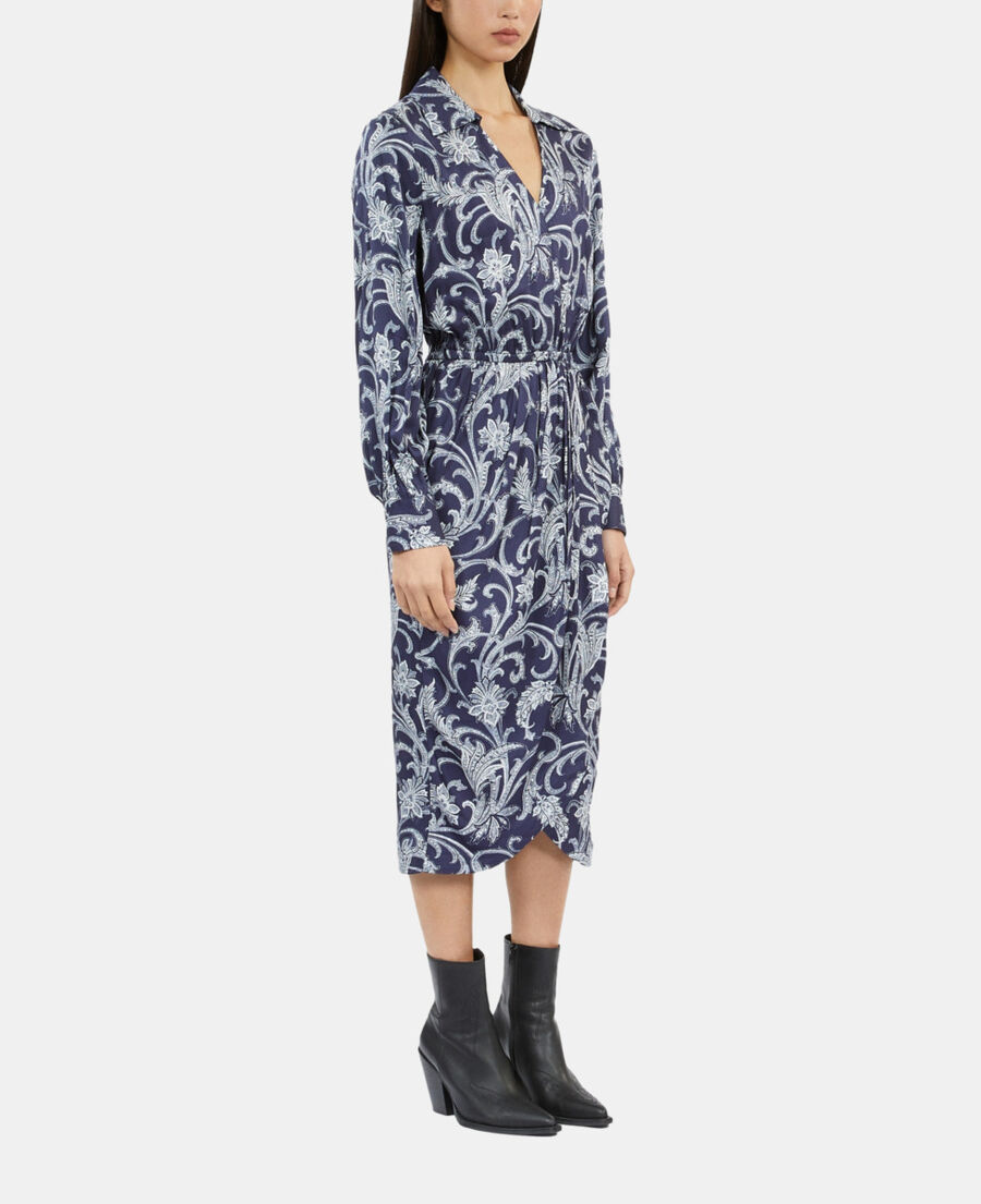 The Kooples F NAVY printed midi dress