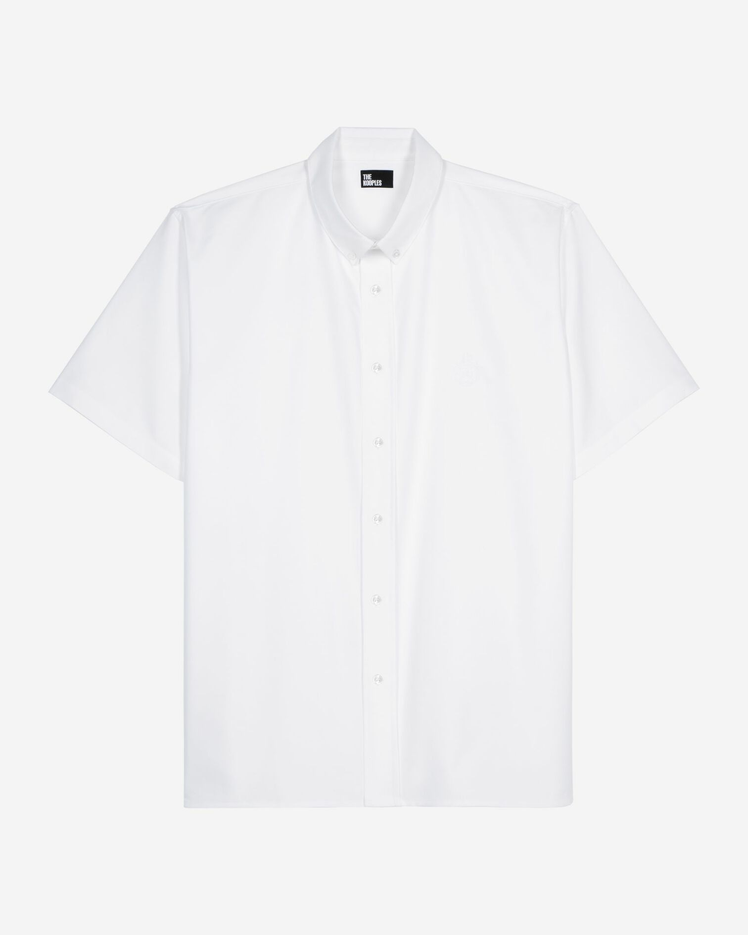 Short-sleeved shirt with white blazon, WHITE, hi-res image number null