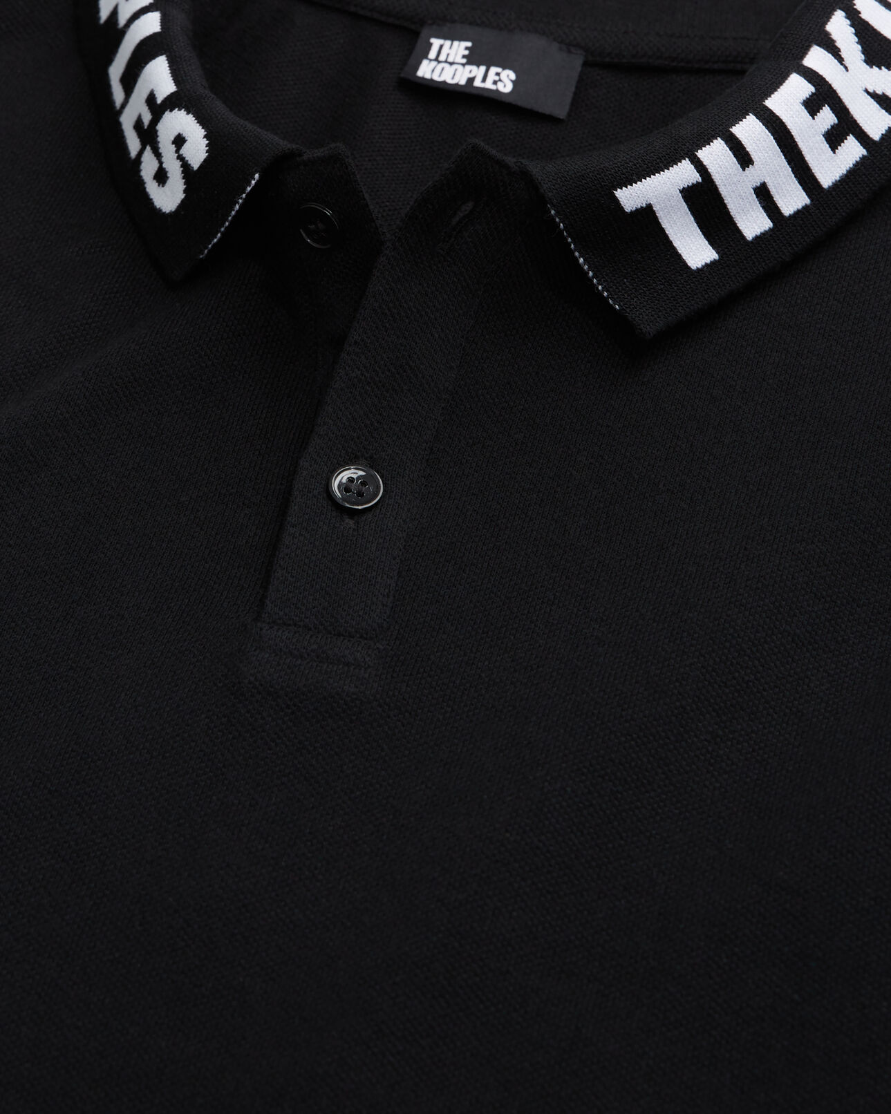 The Kooples HOMME BLACK polo à col logo noir