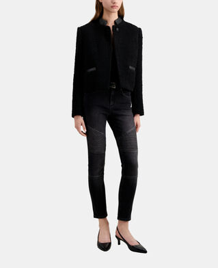 The Kooples FEMME BLACK veste courte noire en tweed