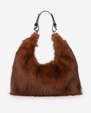 The Kooples F BROWN brown fur-effect bag