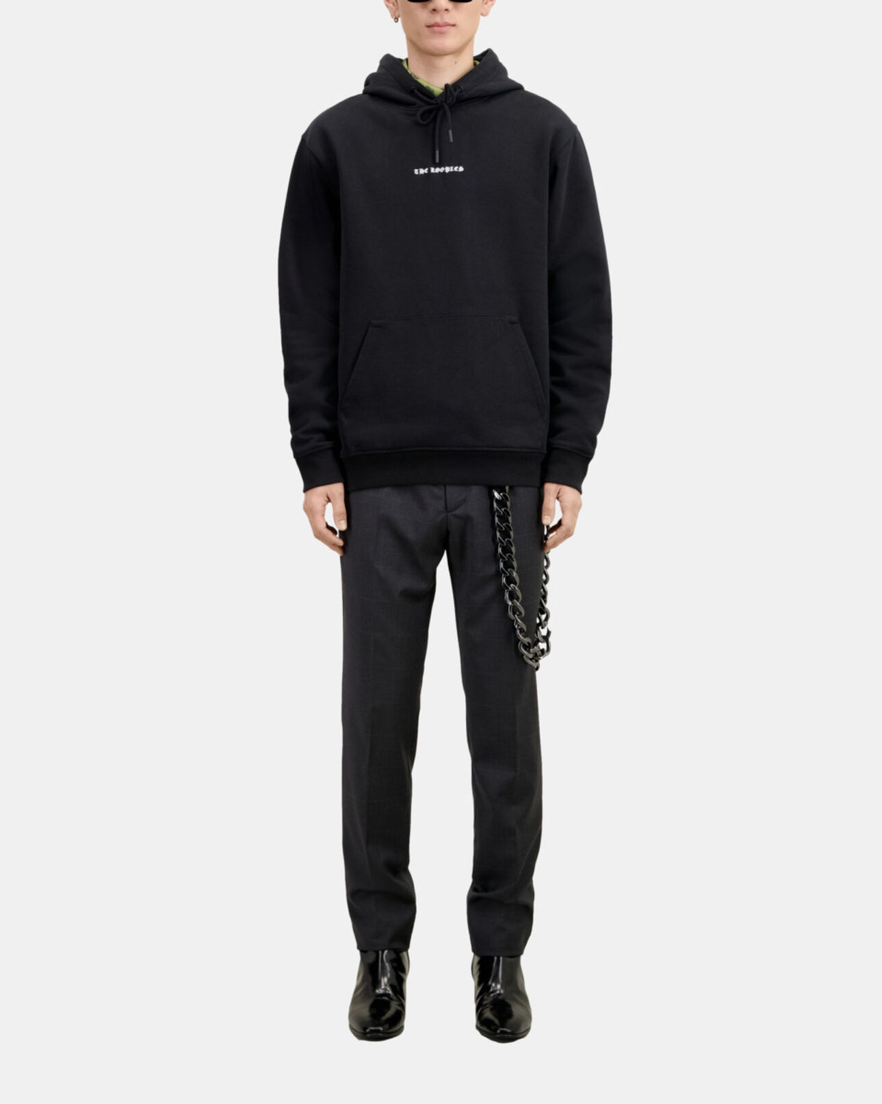 The Kooples HOMBRE BLACK sudadera capucha negra serigrafía skull heart