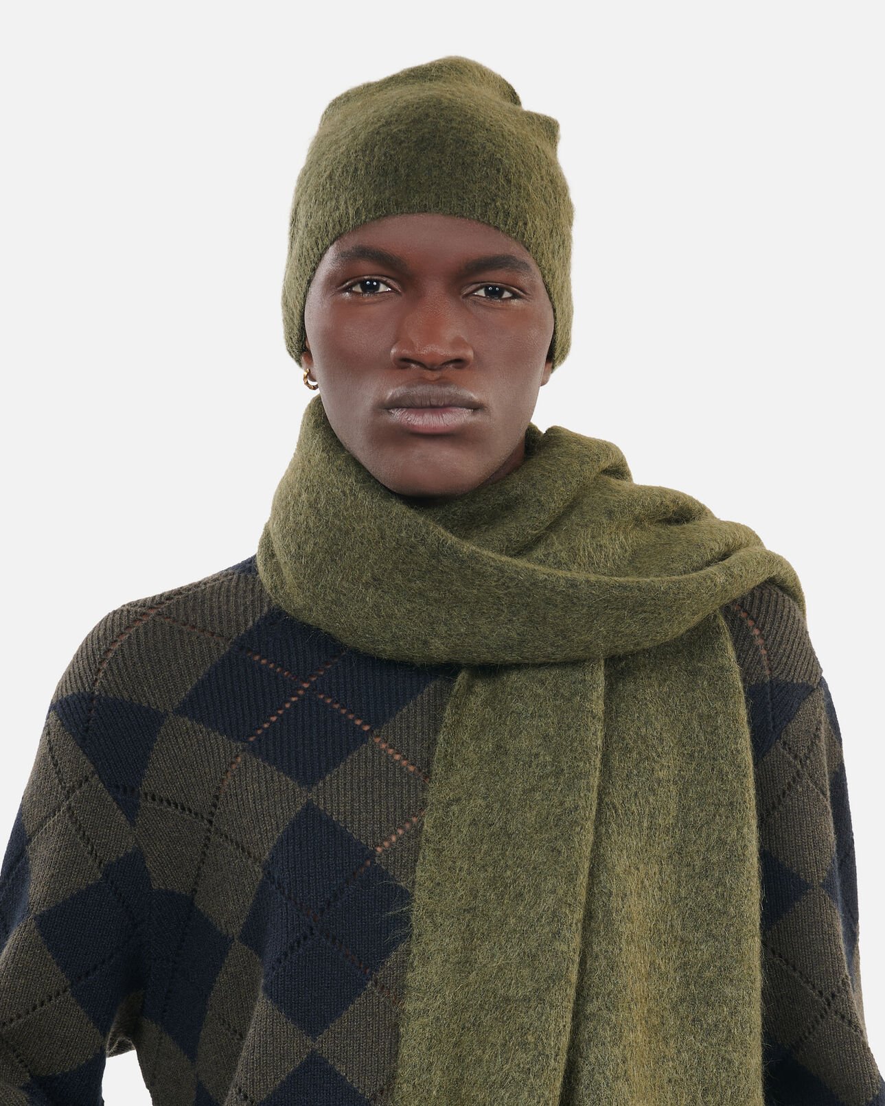 The Kooples M OLIVE NIGHT khaki mohair scarf