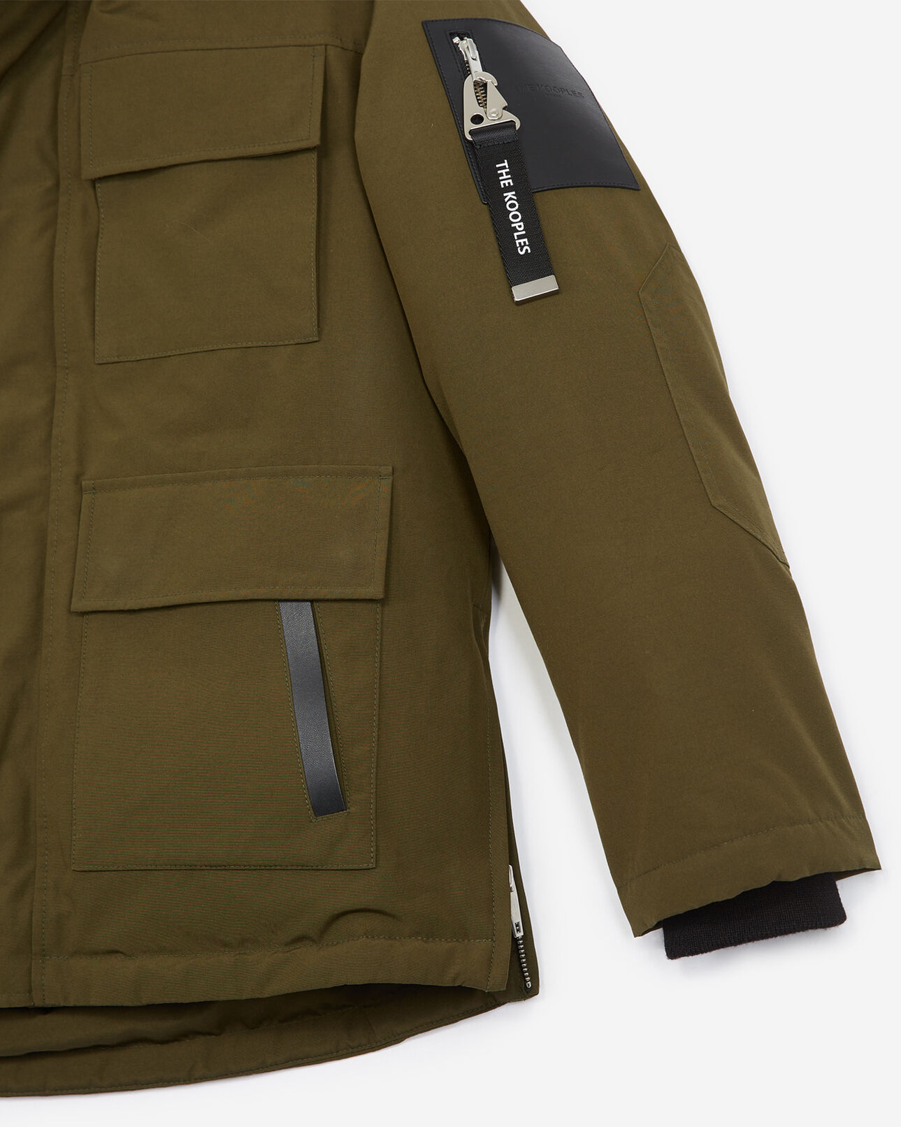 The Kooples HOMBRE KAKI parka corta caqui con capucha amovible