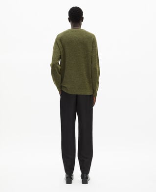The Kooples H OLIVE KAKI khaki wool and linen sweater
