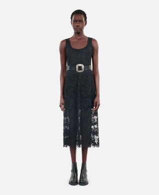 The Kooples WOMEN BLACK black lace long dress