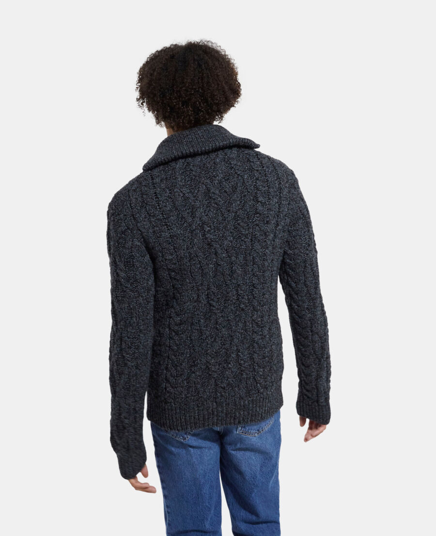 gray wool roll neck sweater