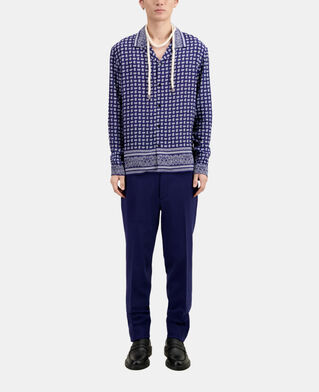 The Kooples HOMME BLUE chemise col hawa&iuml;en imprim&eacute;e bleue