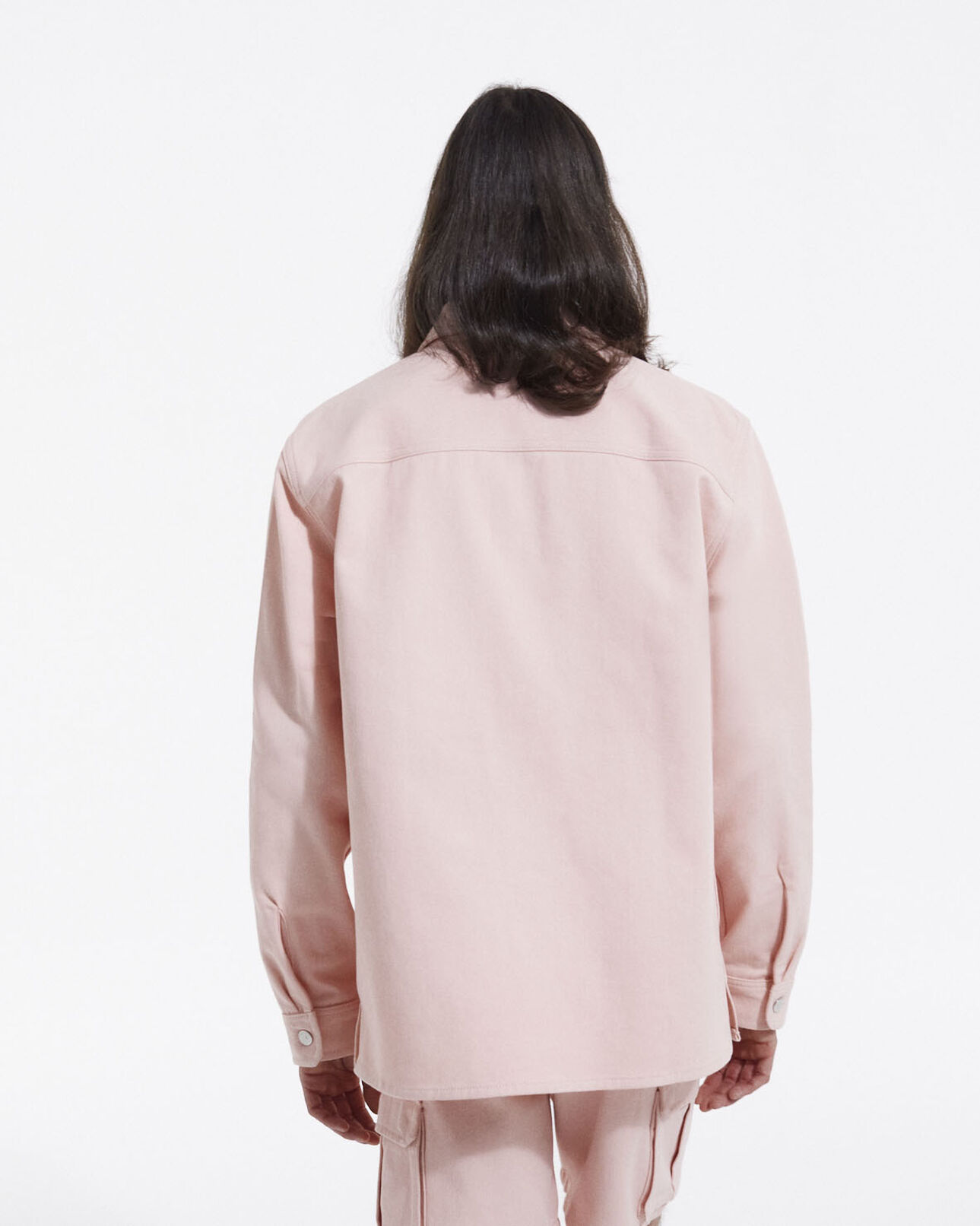 The Kooples HOMME LIGHT PINK chemise coton rose clair poches plaquées
