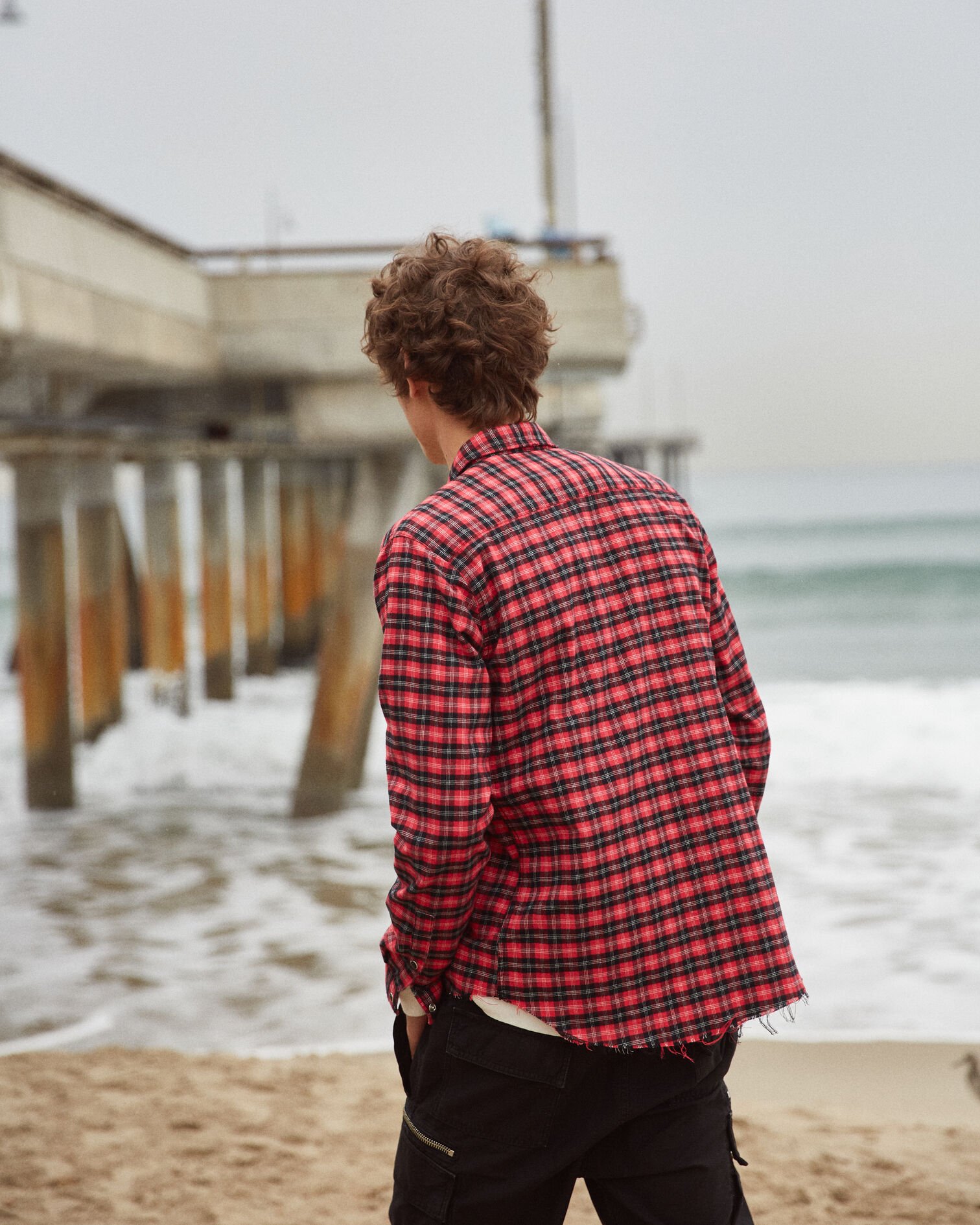 RELAXED CHECKED SHIRT, RED / BLACK, hi-res image number null