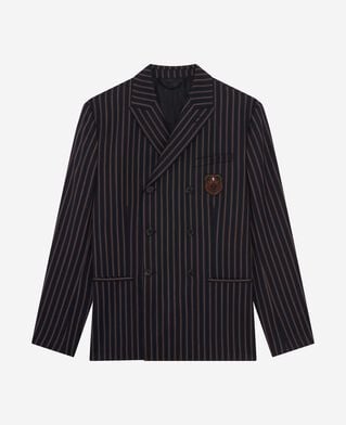 The Kooples HOMME BLUE-WHITE-RED veste à rayures marine
