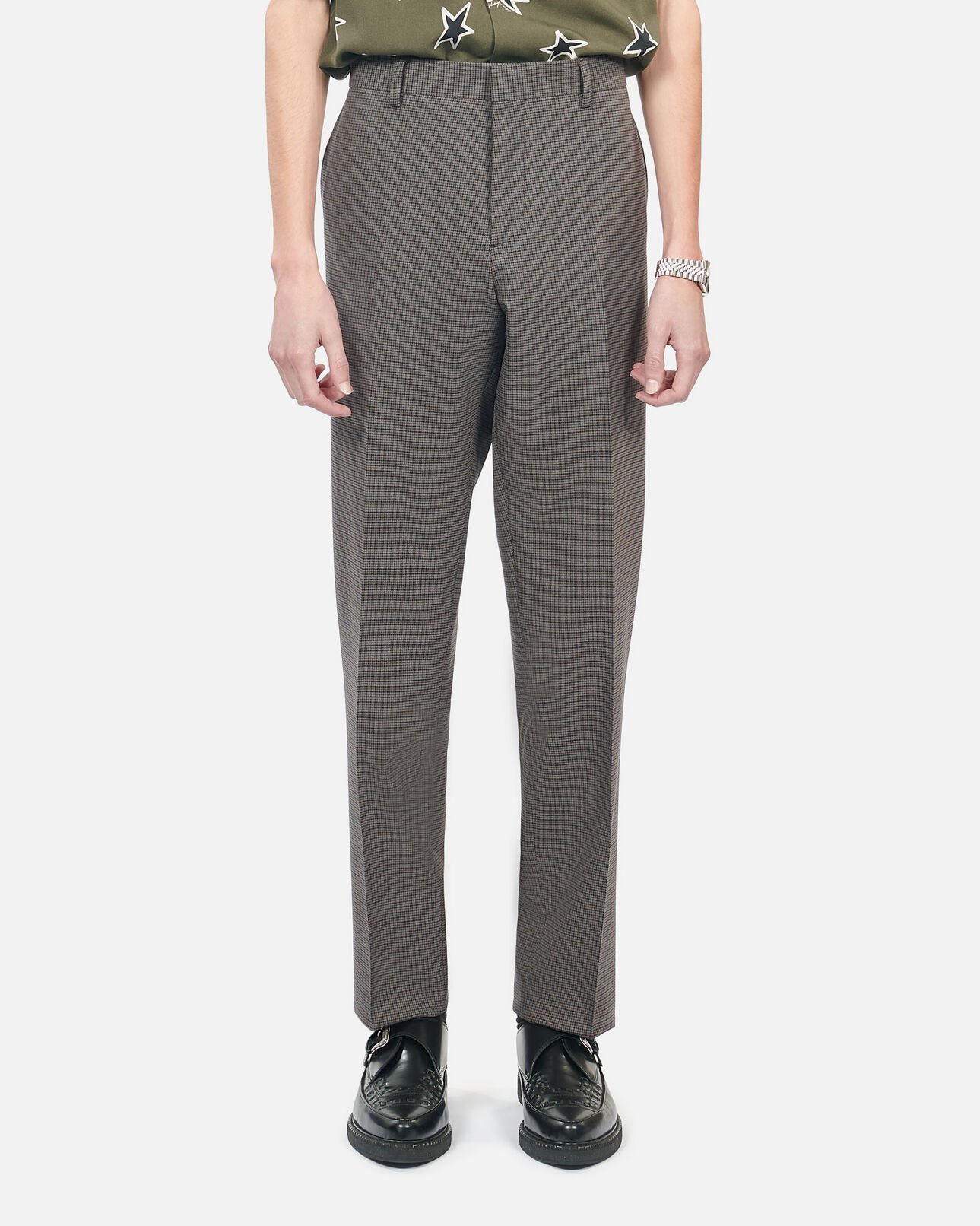 The Kooples MEN BROWN brown wool suit trousers