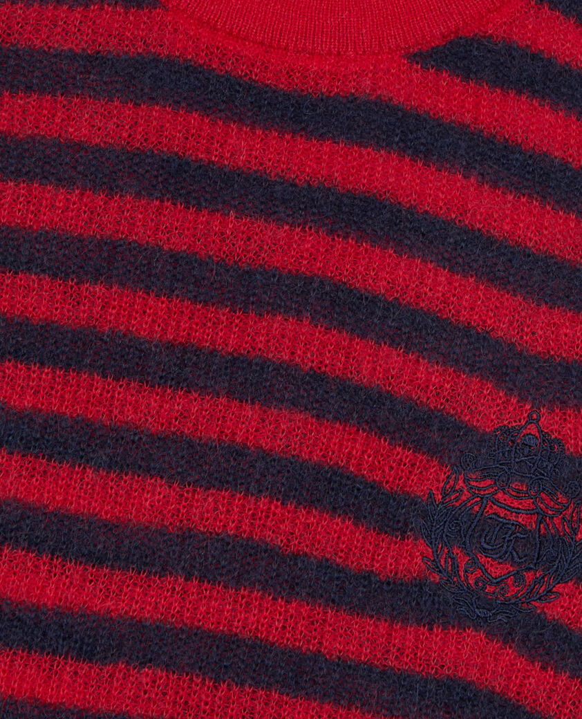 The Kooples FEMME RED / BLUE pull en mohair à rayures