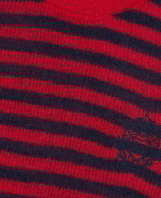 The Kooples FEMME RED / BLUE pull en mohair à rayures