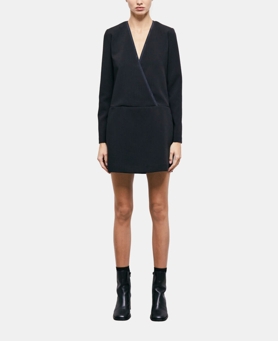 robe courte croisée noire