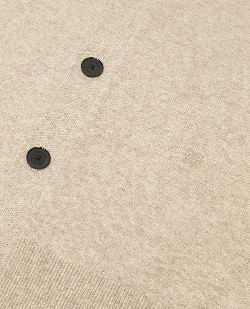 The Kooples HOMME BEIGE MELANGE cardigan en cachemire beige