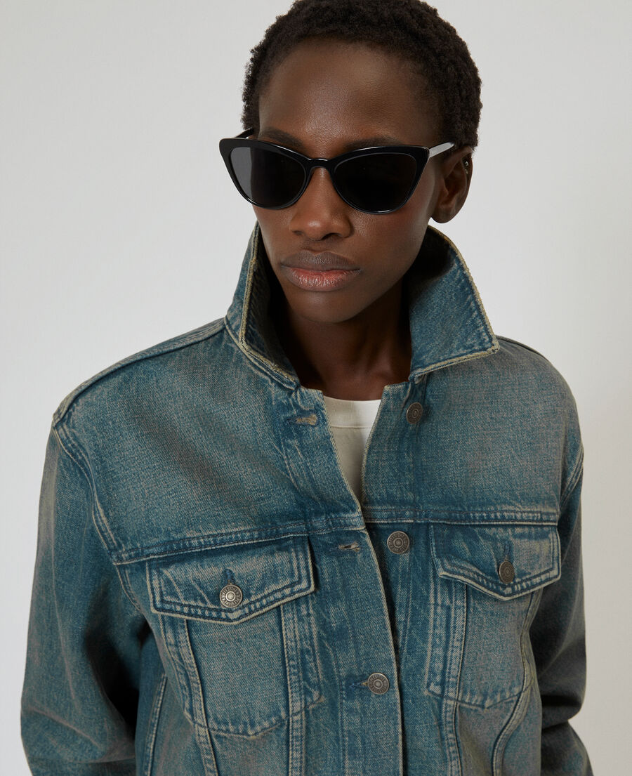 The Kooples DAMEN MEDIUM BLUE blaue jeansjacke